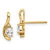 14k 5x3 Oval April/White Topaz and Diamond Post Earrings