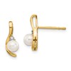 14k 4.5mm June/Freshwater Cultured Pearl and Diamond Post Earrings