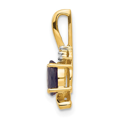 14k 6x4 Oval September/Sapphire and Diamond Pendant
