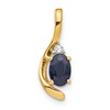 14k 6x4 Oval September/Sapphire and Diamond Pendant