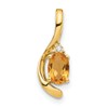 14k 6x4 Oval November/Citrine and Diamond Pendant