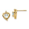 14k 5x3 Oval March/Aquamarine and Diamond Heart Earrings
