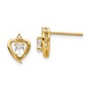 14k 5x3 Oval April/White Topaz and Diamond Heart Earrings