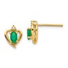 14k 5x3 Oval May/Emerald and Diamond Heart Earrings
