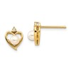 14k 4.5mm June/Freshwater Cultured Pearl and Diamond Heart Earrings