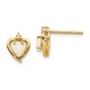 14k 5x3 Oval October/Opal and Diamond Heart Earrings