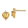 14k 5x3 Oval November/Citrine and Diamond Heart Earrings