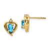 14k 5x3 Oval December/Blue Topaz and Diamond Heart Earrings