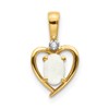 14k 6x4 Oval October/Opal and Diamond Heart Pendant