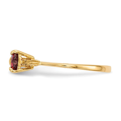 14k Polished January/Garnet Bow Size 7 Ring