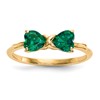 14k Polished May/Lab Created Emerald Bow Size 7 Ring