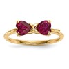 14k Polished July/Lab Created Ruby Bow Size 7 Ring