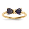 14k Polished September/Lab Created Sapphire Bow Size 7 Ring