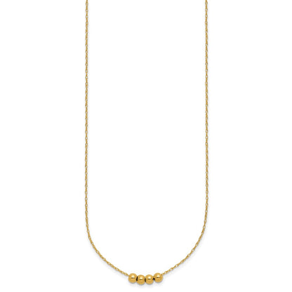 14k Chain with Four 4mm Spacer Beads 18 inch Necklace