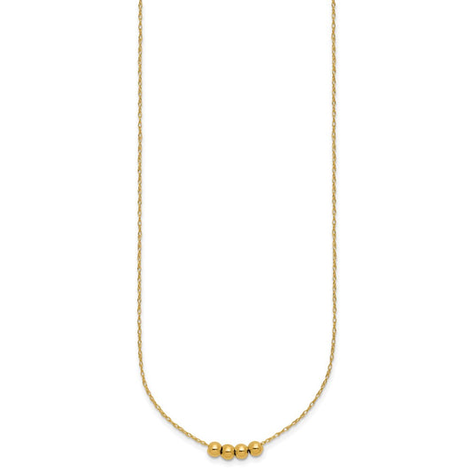 14k Chain with Four 4mm Spacer Beads 18 inch Necklace
