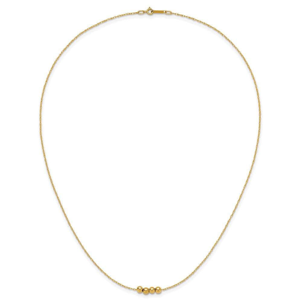 14k Chain with Four 4mm Spacer Beads 18 inch Necklace