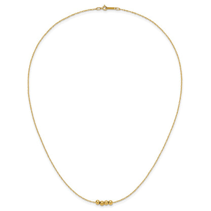 14k Chain with Four 4mm Spacer Beads 18 inch Necklace