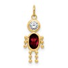 14k January Boy Synthetic Birthstone Charm