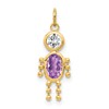 14k February Boy Synthetic Birthstone Charm