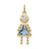 14k March Girl Synthetic Birthstone Charm