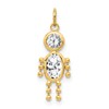 14k April Boy Synthetic Birthstone Charm