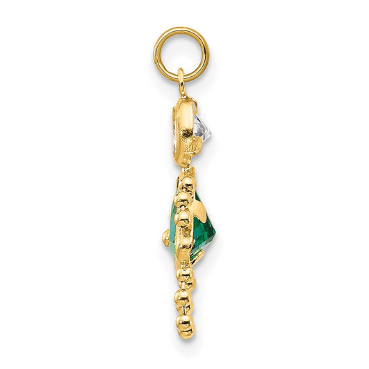 14k May Girl Synthetic Birthstone Charm