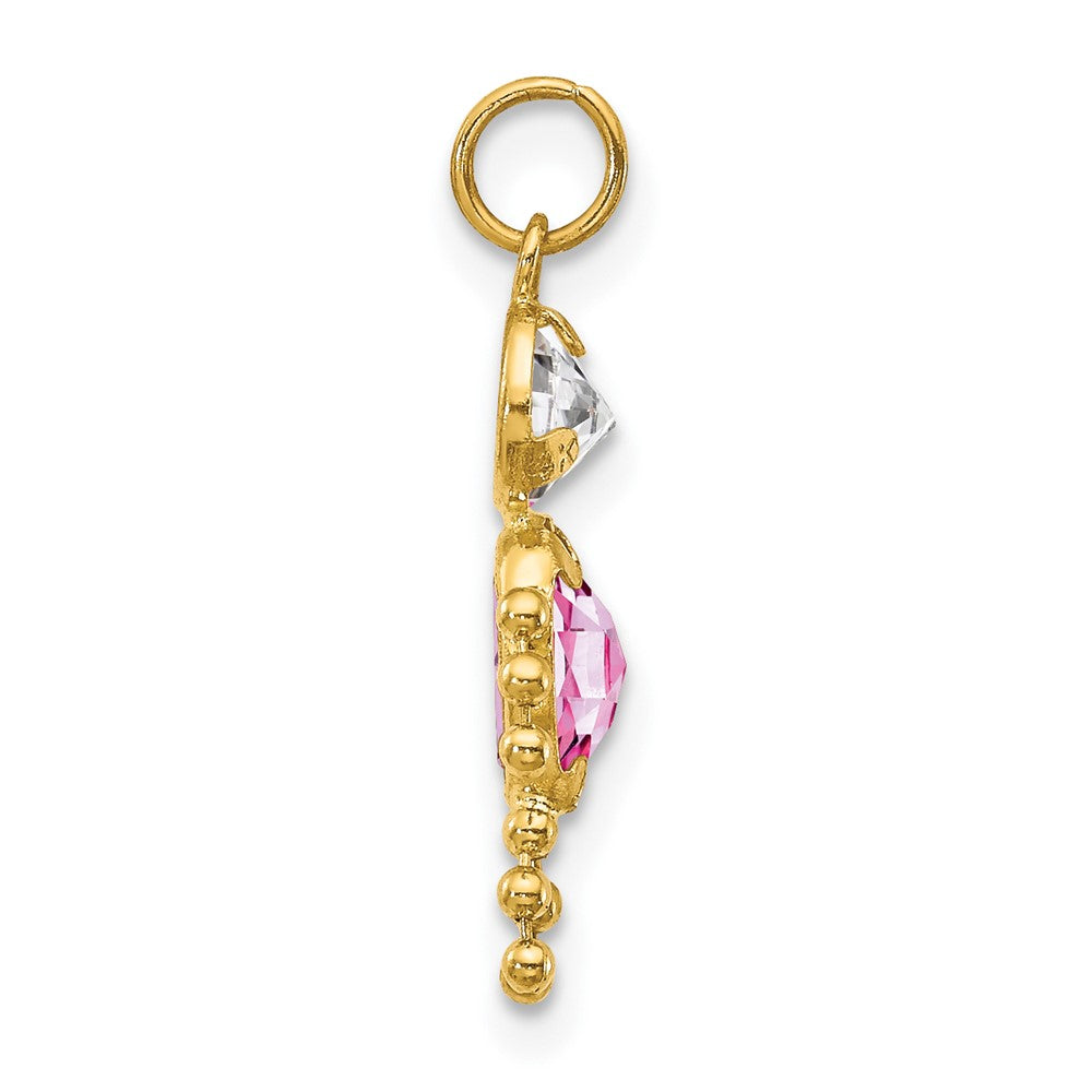 14k June Boy Synthetic Birthstone Charm
