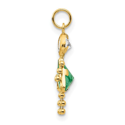 14k August Girl Synthetic Birthstone Charm