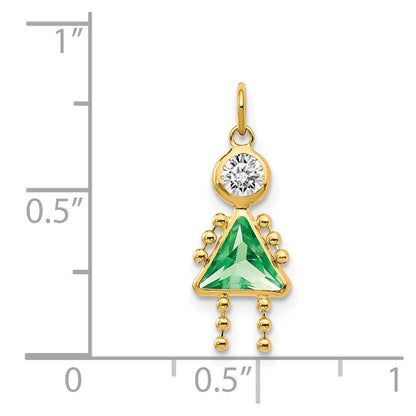 14k August Girl Synthetic Birthstone Charm