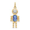 14k September Boy Synthetic Birthstone Charm