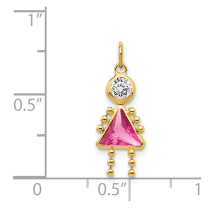 14k October Girl Synthetic Birthstone Charm