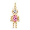 14k October Boy Synthetic Birthstone Charm