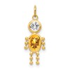 14k November Boy Synthetic Birthstone Charm