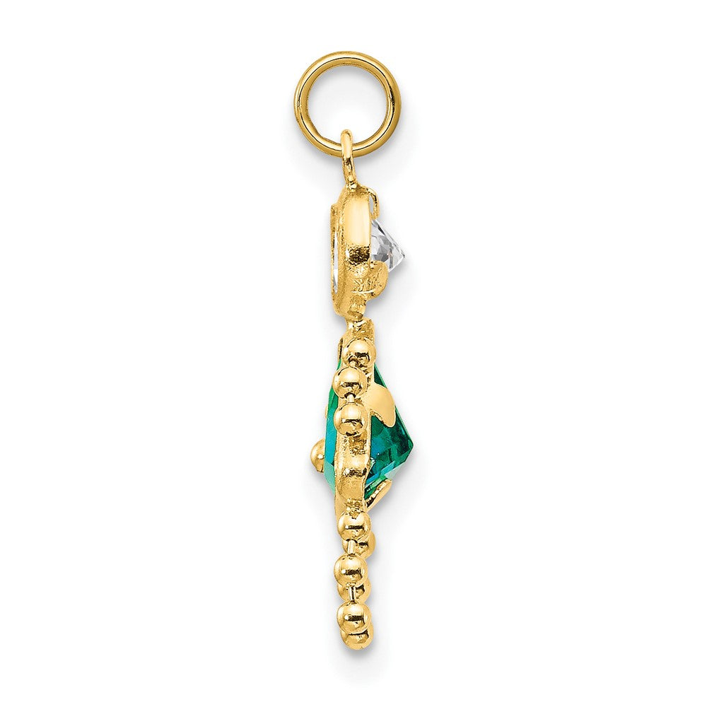 14k December Girl Synthetic Birthstone Charm