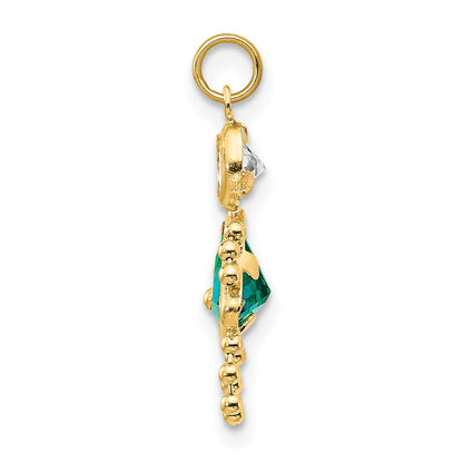 14k December Girl Synthetic Birthstone Charm