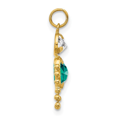 14k December Boy Synthetic Birthstone Charm