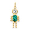 14k December Boy Synthetic Birthstone Charm
