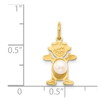 14K Girl Charm 4mm Freshwater Cultured Pearl-June