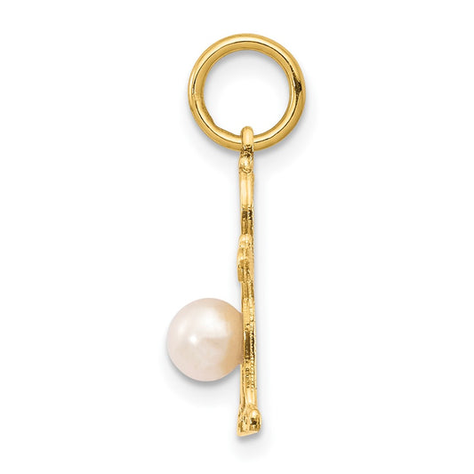 14K Boy Charm 4mm Freshwater Cultured Pearl-June