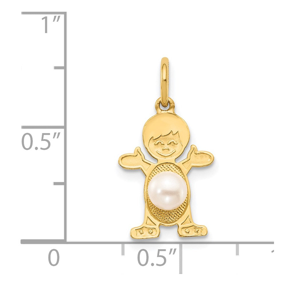 14K Boy Charm 4mm Freshwater Cultured Pearl-June