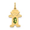 14K Girl Charm 6x4 Oval Genuine Peridot-August