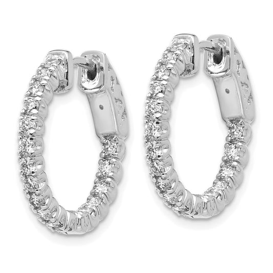 True Origin 14K White Gold 1 carat Lab Grown Diamond VS+ F+ Complet In and Out Hoop Earrings