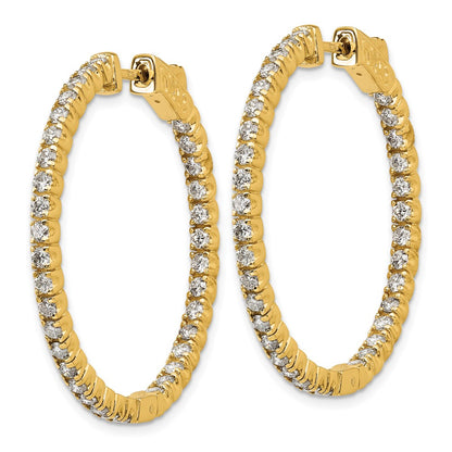 True Origin 14K Yellow Gold 2 carat Lab Grown Diamond VS+ F+ Complet In and Out Hoop Earrings