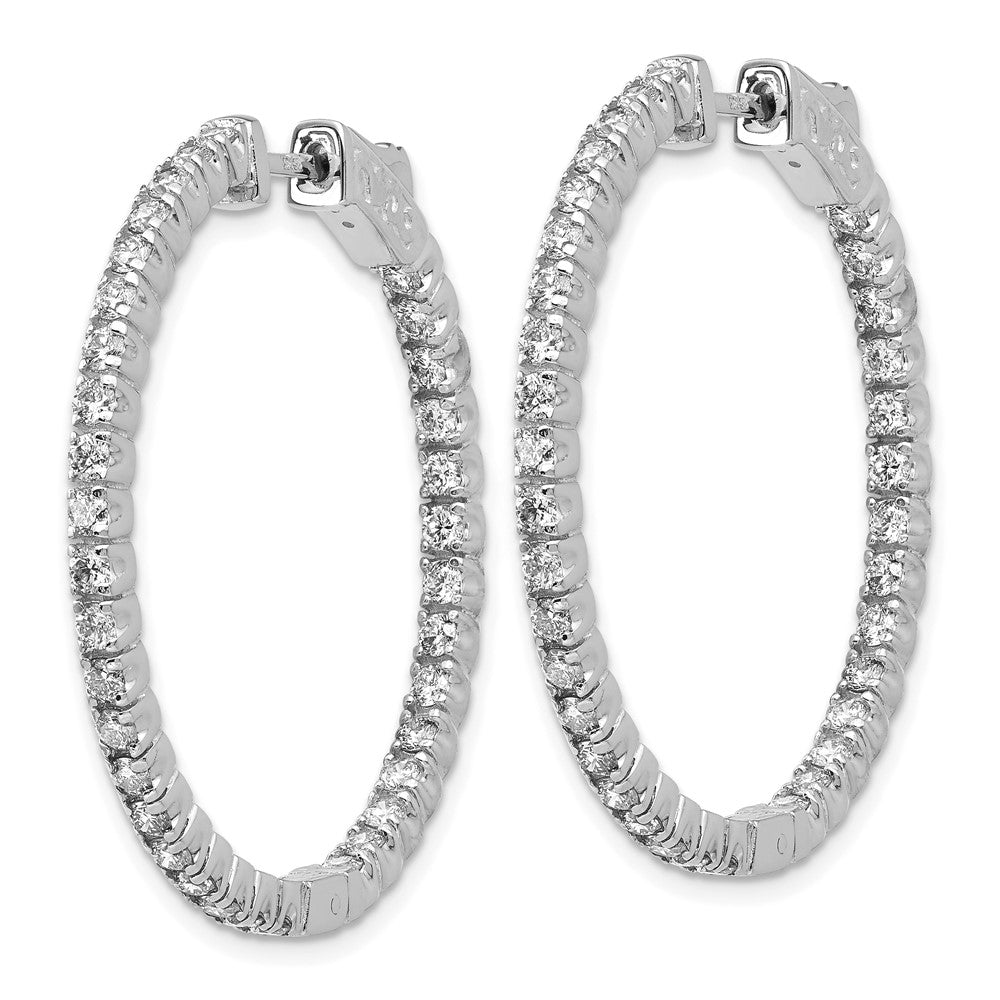 True Origin 14K White Gold 2 carat Lab Grown Diamond VS+ F+ Complet In and Out Hoop Earrings