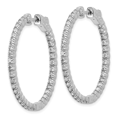 True Origin 14K White Gold 2 carat Lab Grown Diamond VS+ F+ Complet In and Out Hoop Earrings