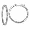 True Origin 14K White Gold 2 carat Lab Grown Diamond VS+ F+ Complet In and Out Hoop Earrings