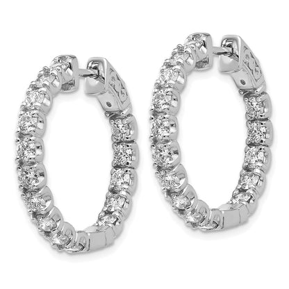 True Origin 14K White Gold 2 3/4 carat Lab Grown Diamond VS+ F+ Complet In and Out Hoop Earrings