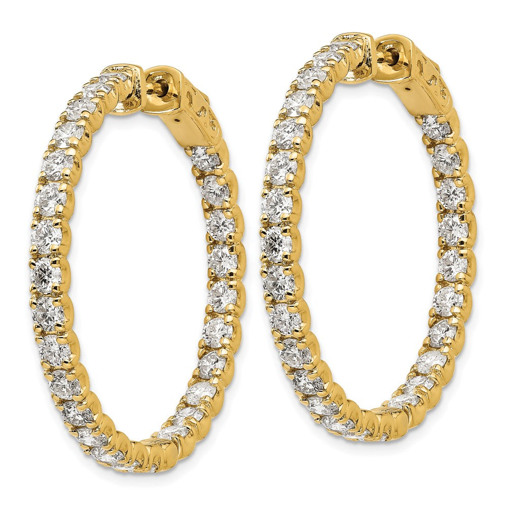 True Origin 14K Yellow Gold 4 7/8 carat Lab Grown Diamond VS+ F+ Complet In and Out Hoop Earrings