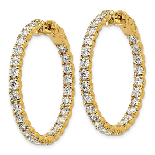 True Origin 14K Yellow Gold 4 7/8 carat Lab Grown Diamond VS+ F+ Complet In and Out Hoop Earrings