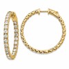 14k 4 7/8 carat Lab Grown Dia VS/SI+ G+ Round In and Out Safety Clasp Hoop Earrings